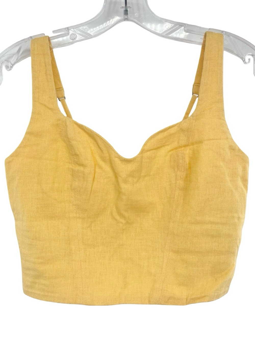 Abercrombie & Fitch Yellow Linen Corset Crop Top Size XS
